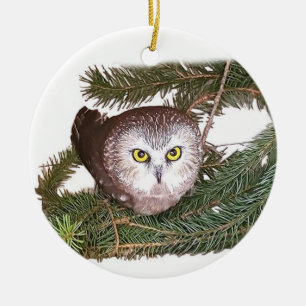 Rockefeller Owl Button Keramisch Ornament