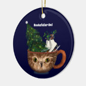 Rockefeller Owl Hot Chocolate Mok Keramisch Ornament (Links)