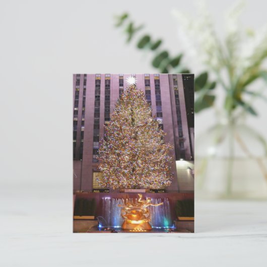 Rockefeller Plaza's kerstboom - briefkaart (Staand voorkant)