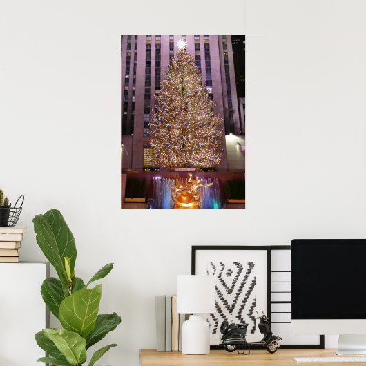 Rockefeller Plaza's kerstboom - poster (Thuiskantoor)