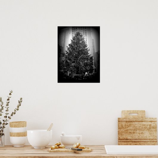Rockefeller Poster met kerstbomen (Keuken)