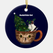 Rockefeller Uil Warme Chocolade Mok Keramisch Ornament (Voorkant)