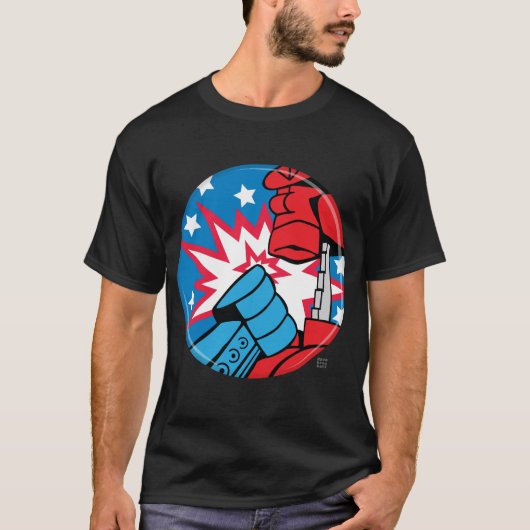 Rockem Sockem USA Campaign Button T-shirt (Voorkant)