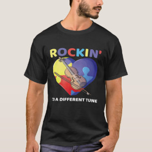 Rocken Op Een Andere Toon Autisme Bewustzijn Viool T-shirt