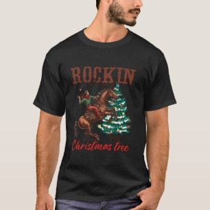 Rocken rond de Cowboy Kerstboom Santa Ride T-shirt