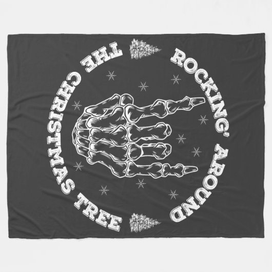  rocken rond de kerstboom fleece deken (Voorkant (Horizontaal))