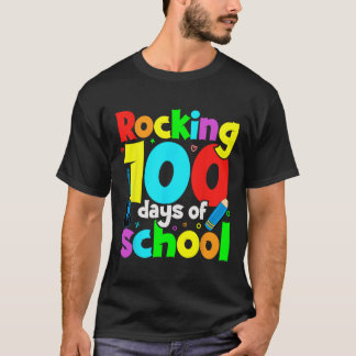 Rockende 100 dagen school muziekleraren en student t-shirt
