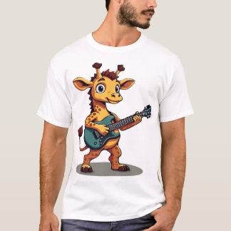 Rockende giraffe met gitaar Classic T-Shirt