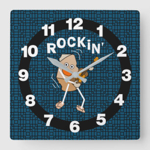 Rockende Gitaar Vierkante Klok