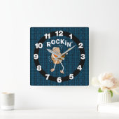 Rockende Gitaar Vierkante Klok (Huis)