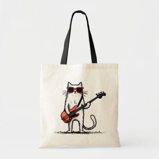 Rockende Kat Tote Bag (Voorkant)