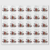 Rockende Kerst Plaid Luipaardprint Bomen Cadeaupapier (Vlak)