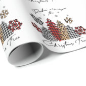 Rockende Kerst Plaid Luipaardprint Bomen Cadeaupapier (Rol Hoek)