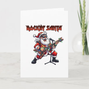 Rockende Kerstman Gitarist Kaart