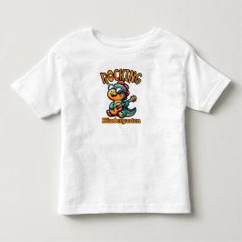 Rockende kleuterdinosaurus met gitaar kinder shirts
