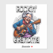 Rockende oma Funny Comic  Sticker (Vel)