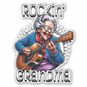 Rockende oma Funny Comic  Sticker