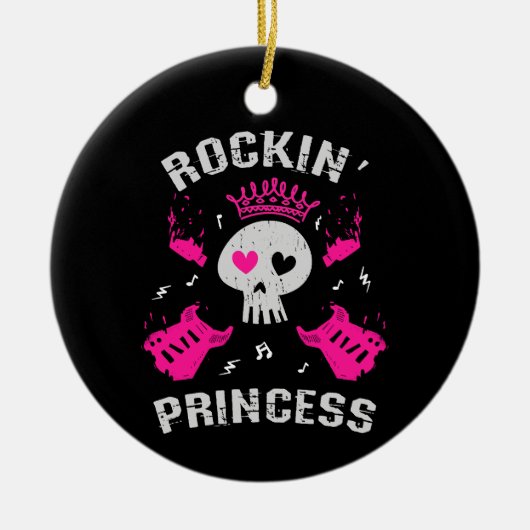 Rockende Prinses Keramisch Ornament (Voorkant)