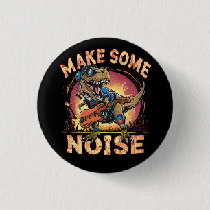 Rockende T-Rex Dinosaur Concert Kunst Ronde Button 3,2 Cm