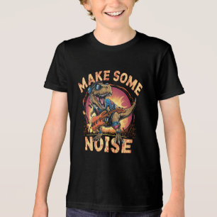 Rockende T-Rex Dinosaur Concert Kunst Tri-Blend Shirt