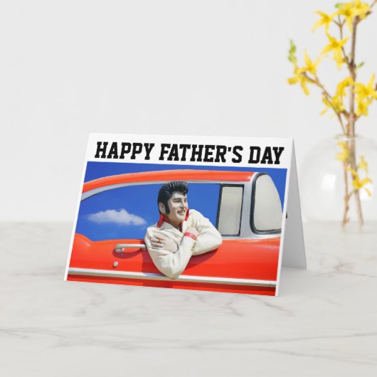 ROCKER 1950 RETRO CLASSIC CAR VADERDAG KAART (Gele Bloem)