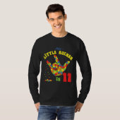 Rocker Age 11 Geboren in de Puzzle Autism Awarenes T-shirt (Voorkant volledig)