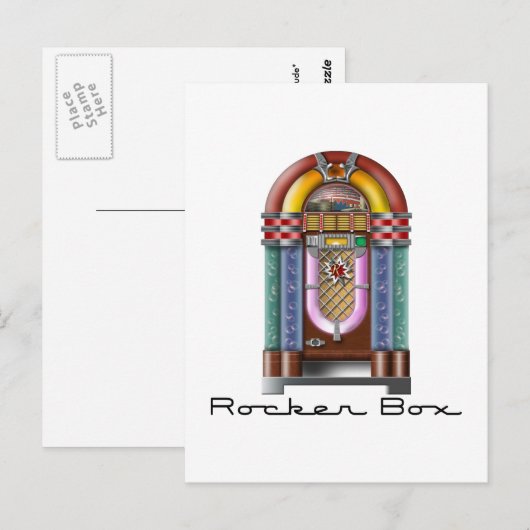 Rocker Box Jukebox Briefkaart (Voorkant / Achterkant)