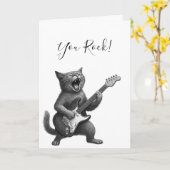 Rocker Cat Card Kaart (Gele Bloem)