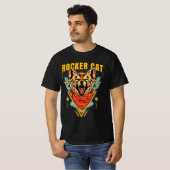 Rocker Cat Graphic T-shirt (Voorkant volledig)