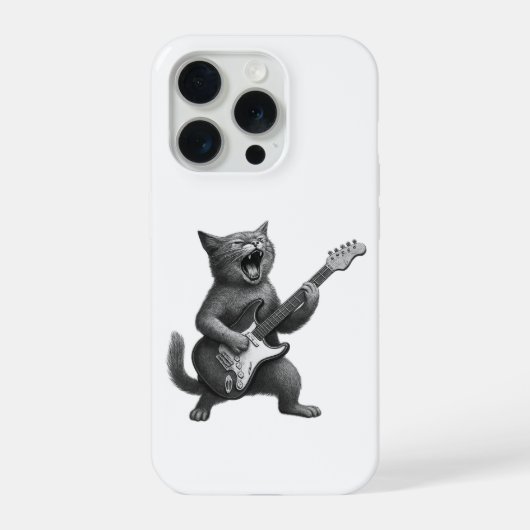 Rocker Cat iPhone Hoesje 15 Pro Case (Achterkant)