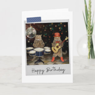 Rocker Cats Funny Birthday Card Kaart
