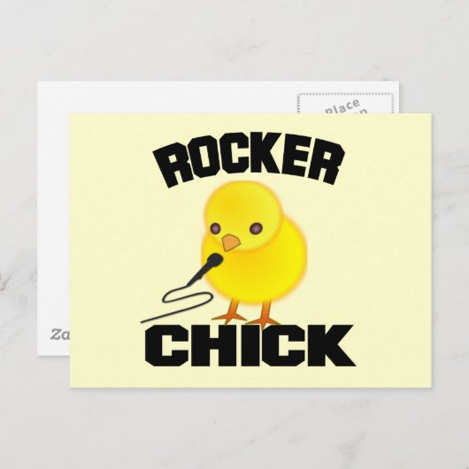 Rocker Chick Briefkaart (Voorkant / Achterkant)