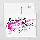 Rocker Chick Briefkaart (Voorkant / Achterkant)