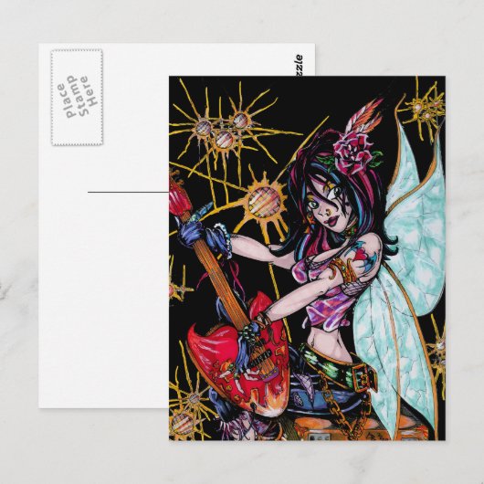 Rocker Chick Katie Briefkaart (Voorkant / Achterkant)