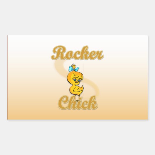 Rocker Chick Rechthoekige Sticker (Voorkant)