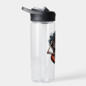 Rocker Chick Skeleton vrouw speelt gitaar kunst Waterfles (Rechts)