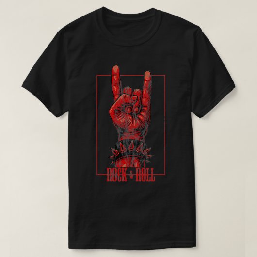 Rocker Concert in Salute en Roll Devil T-shirt (Design voorkant)