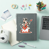 Rocker Cow PNG, Cow Playing Guitar Sticker (iPad Cover)