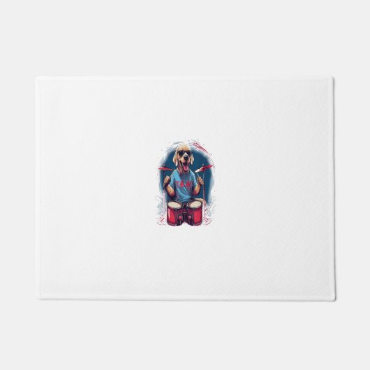 Rocker Drumming Labrador Retriever Dog Drummer Deurmat (Voorkant)