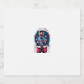 Rocker Drumming Labrador Retriever Dog Drummer Sparkling Wijnetiket (Enkel label)