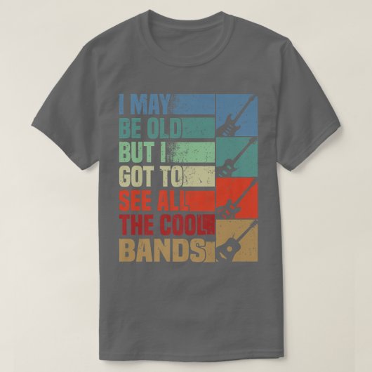 Rocker en Guitar Lover moeten alle coole Ba zien T-shirt (Design voorkant)