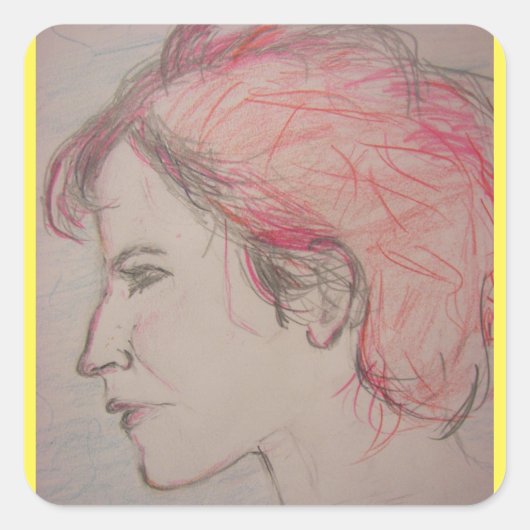 Rocker Girl Vierkante Sticker (Voorkant)