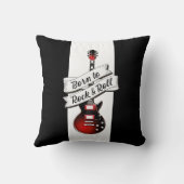 Rocker Guitar Born to Rock and Roll Music Kussen (Achterkant)