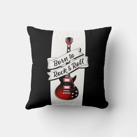 Rocker Guitar Born to Rock and Roll Music Kussen (Achterkant)