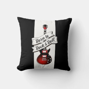 Rocker Guitar Born to Rock and Roll Music Kussen
