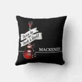 Rocker Guitar Born to Rock en Roll Music Throw Pi Kussen (Achterkant)