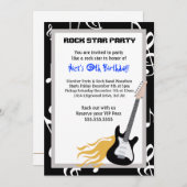 ROCKER GUITAR HERO Birthday Party Invitation Kaart (Voorkant / Achterkant)