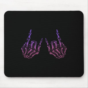 Rocker Hand Sign Rock Skeleton Retro Halloween Man Muismat