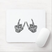 Rocker Hand Sign Rock Skeleton Retro Halloween Man Muismat (Met muis)