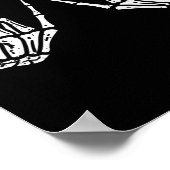 Rocker Hand Sign Rock Skeleton Retro Halloween Man Poster (Hoek)